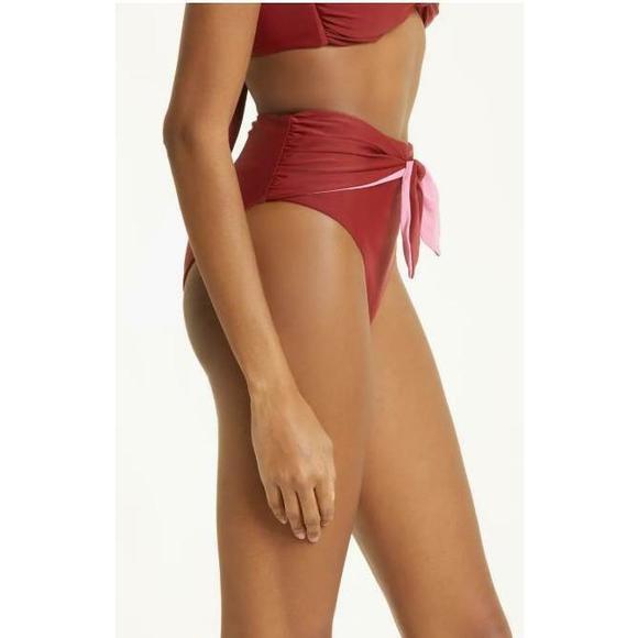 Veronica Beard Azoia Tie Front Bikini Bottoms Multicolor S - Picture 3 of 5